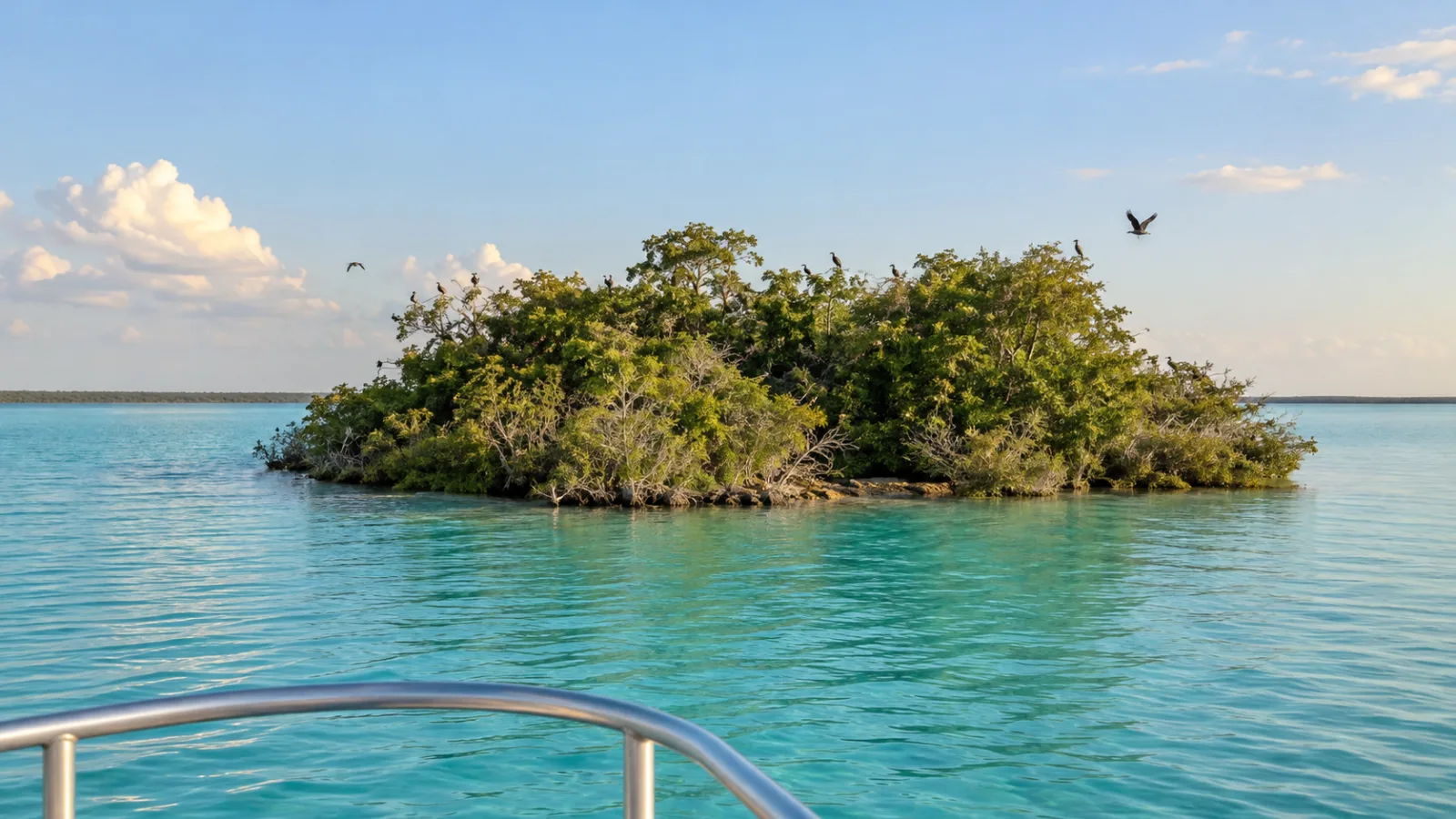 Isla de los Pájaros en Bacalar: visita y observación desde el pontón